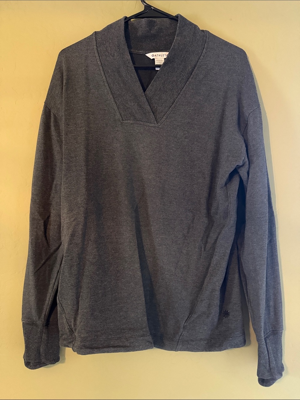 Athleta Charcoal V-Neck Sweater